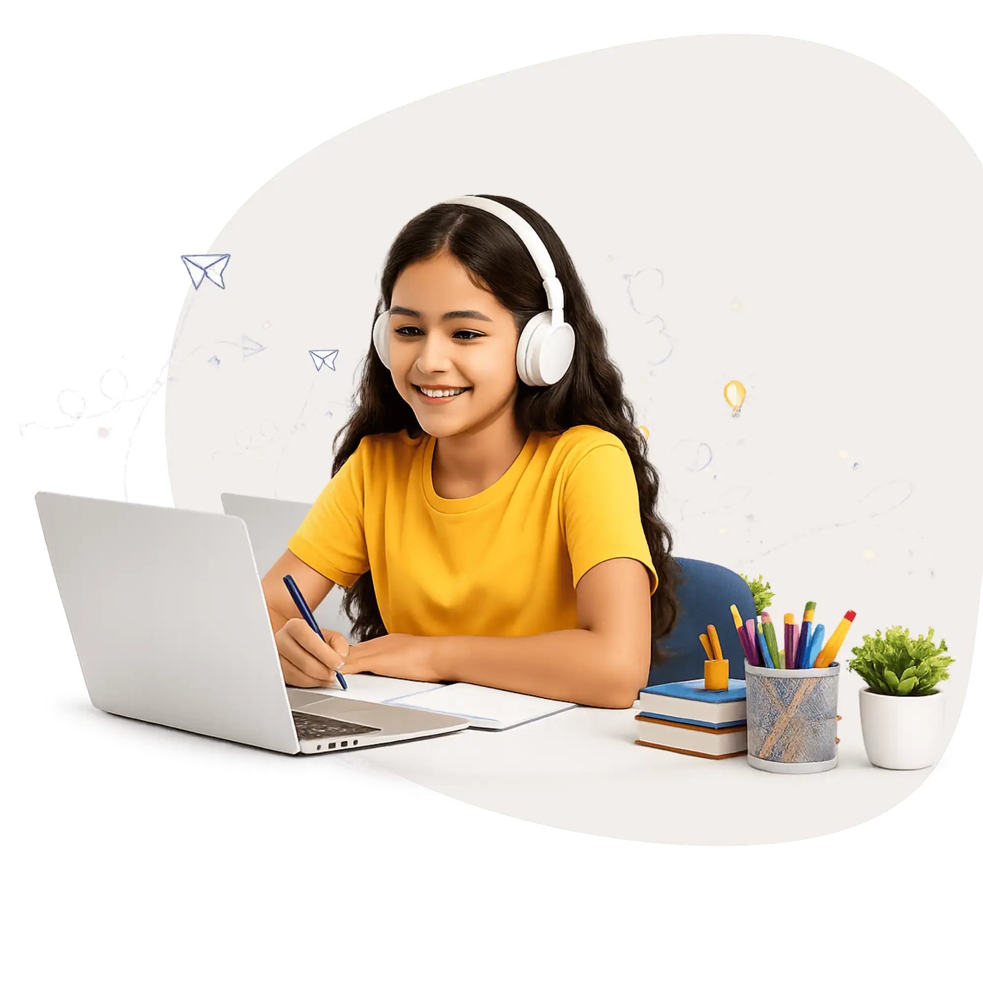 Students learning online